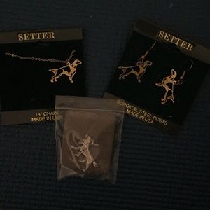 Setter Costume Earrings Necklace Set & 925 pendant